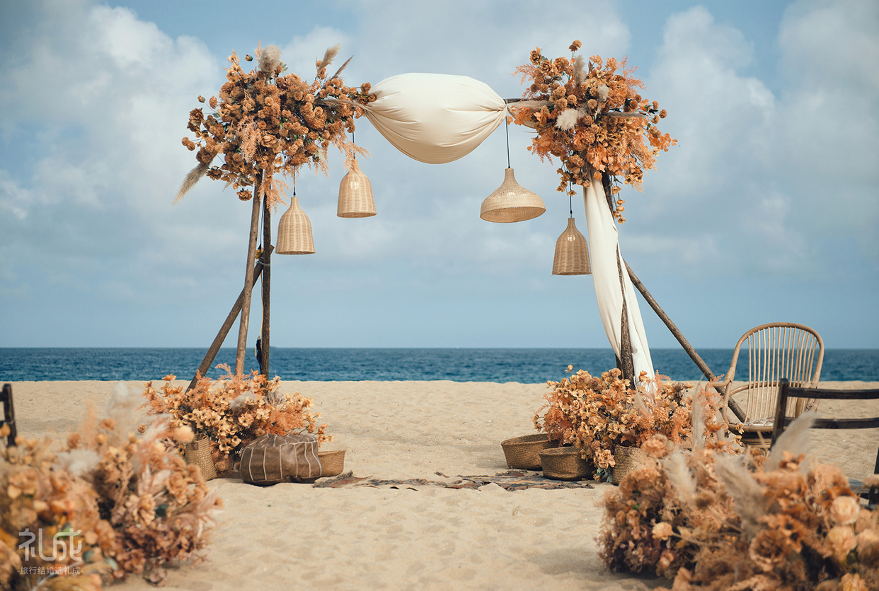 海边沙滩婚礼气氛布置46805_婚礼情侣_人物类_图库壁纸_68Design