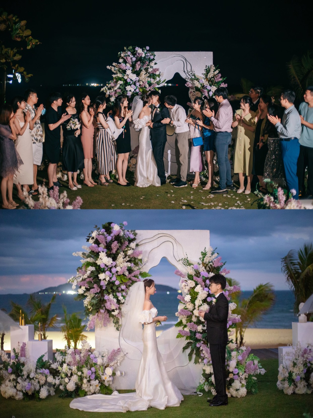 🈚️父母长辈，西式海边婚礼+晚宴派对嗨疯了-sanya-婚礼案例-礼成-3